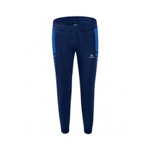 Erima Traingshose Six Wings Worker lang (100% Polyester, sportliche Passform) royalblau/navyblau Damen